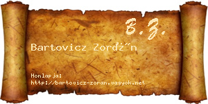 Bartovicz Zorán névjegykártya